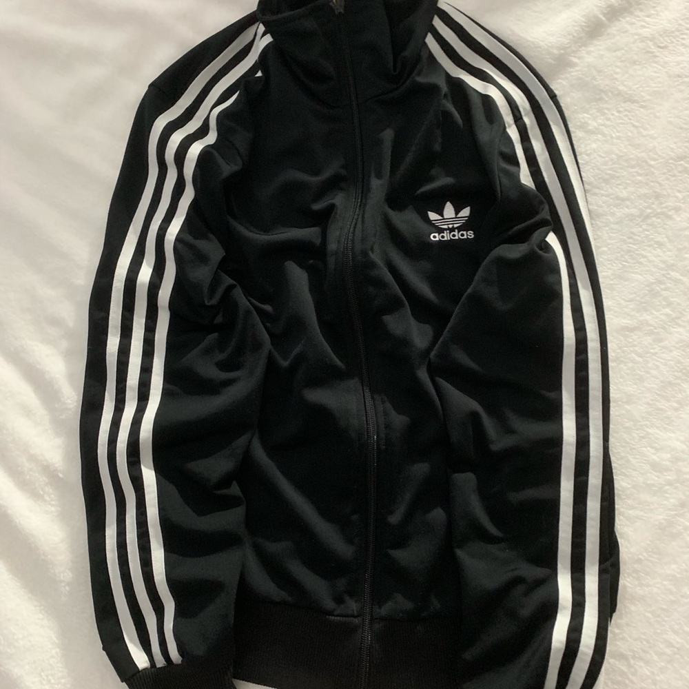 ADIDAS women’s large black white tracksuit top
